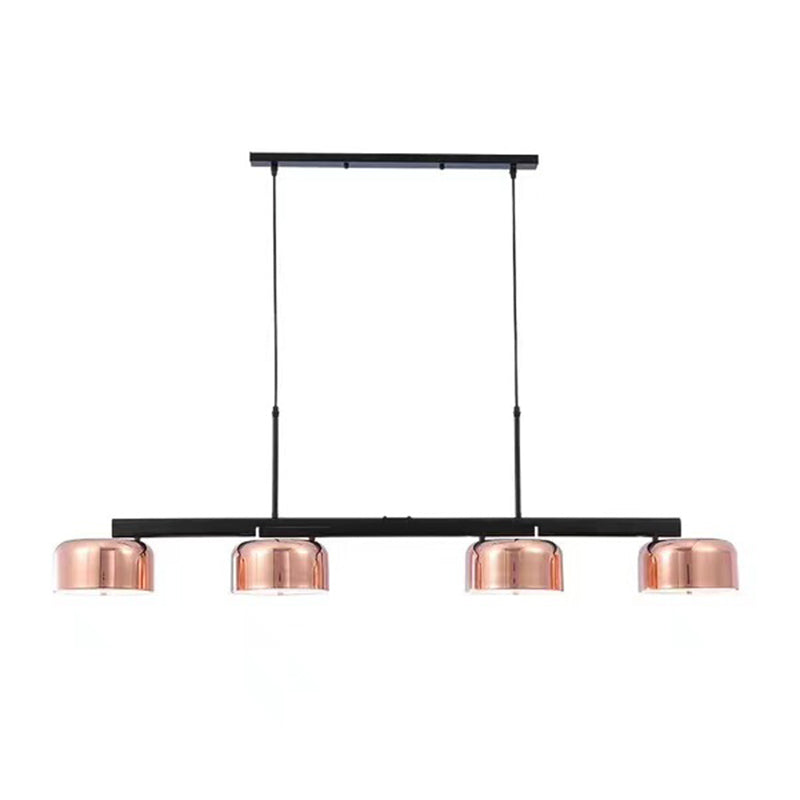 Drum Metal Island Lighting Fixture Luz de colgante de isla negra de estilo moderno para comedor