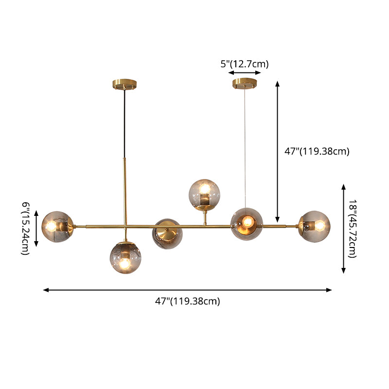 Dinning Spherical Dinning Illing Fixture Glass Glass Style Island Chandelier Light
