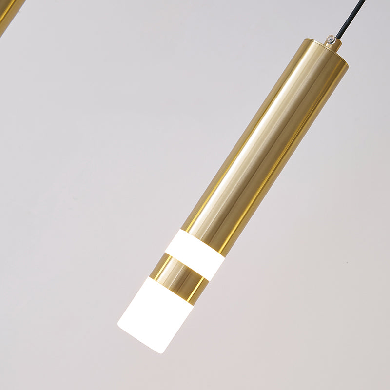 Cilindros de oro Luz de la isla Luz de estilo contemporáneo LED Metal Island Fixture