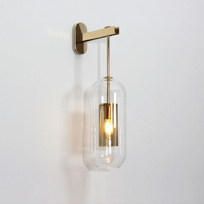 Modern Wall Light Metal Light Glass Indoor Beside Light Reading Light for Living Room