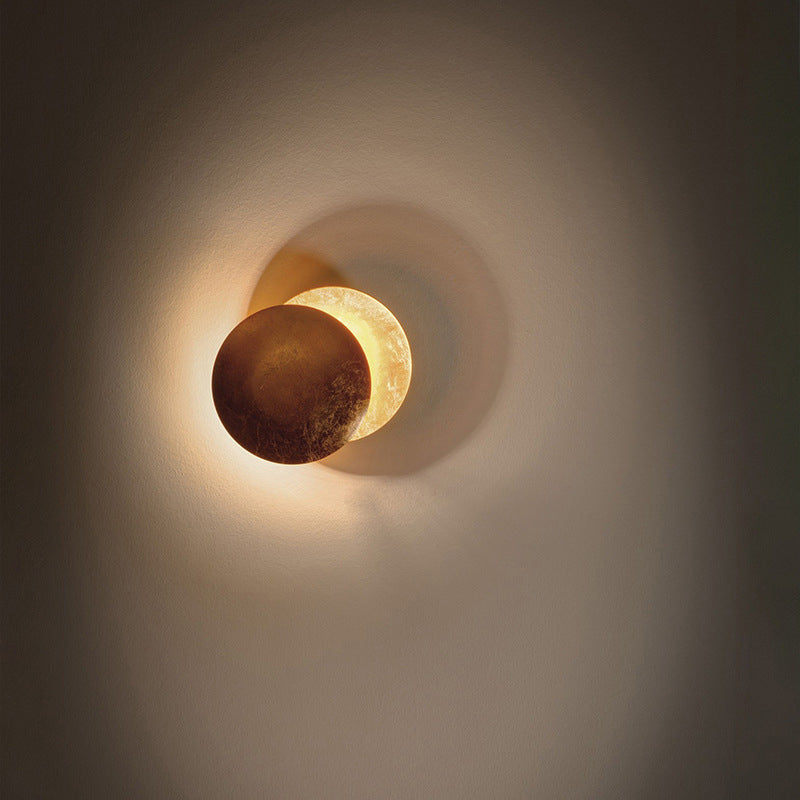 Lampade a sconde circolare in metallo moderno lampada a parete da letto da letto
