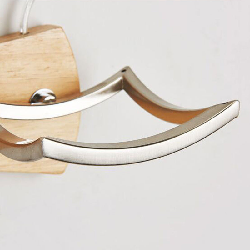 1 Lichte houten muurlicht SCONCE Moderne bolvormig slaapkamer wand gemonteerd verlichtingsarmatuur