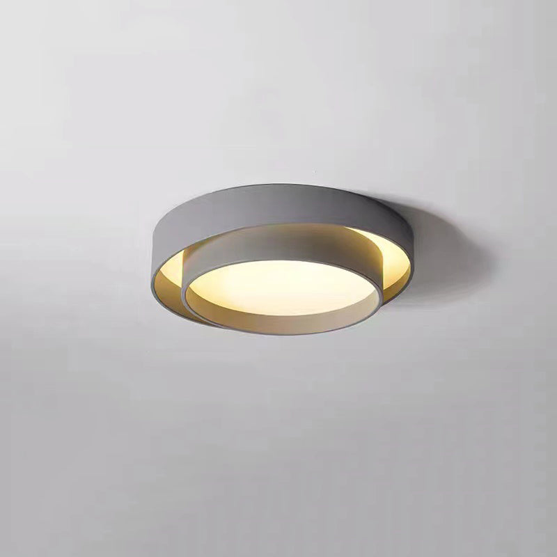 Circular LED Flush Mount in Modern Minimalist Style Wrought Iron Ceiling Fixture with Acrylic Shade