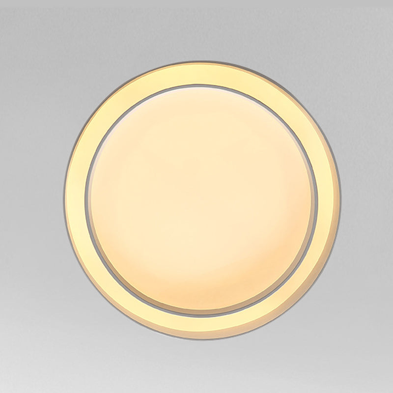 Circular LED Flush Mount in Modern Minimalist Style Wrought Iron Ceiling Fixture with Acrylic Shade