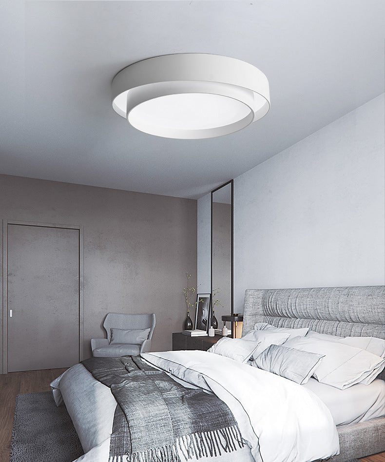 Circular LED Flush Mount in Modern Minimalist Style Wrought Iron Ceiling Fixture with Acrylic Shade