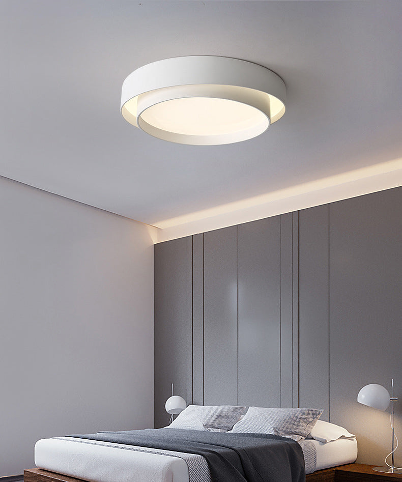 Circular LED Flush Mount in Modern Minimalist Style Wrought Iron Ceiling Fixture with Acrylic Shade