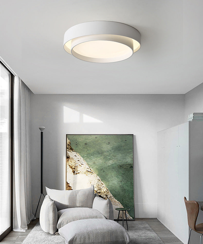 Circular LED Flush Mount in Modern Minimalist Style Wrought Iron Ceiling Fixture with Acrylic Shade