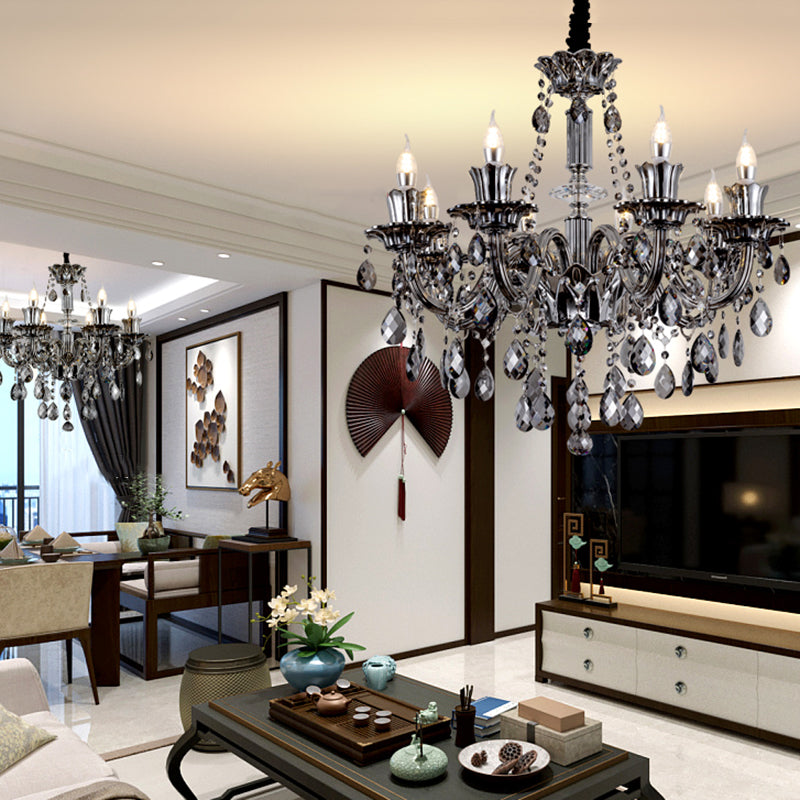 Crystal Candelabra Hanging Light Fixtures Vintage Living Room Hanging Chandelier Light