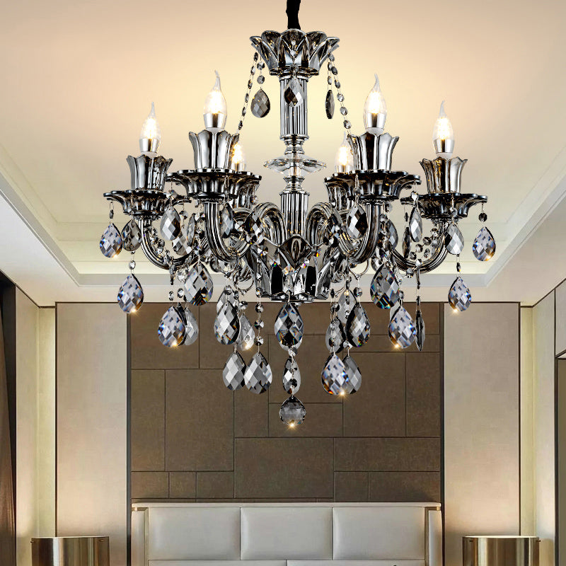 Crystal Candelabra Hanging Light Fixtures Vintage Living Room Hanging Chandelier Light