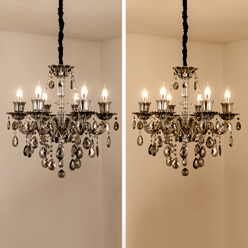 Crystal Candelabra Hanging Light Fixtures Vintage Living Room Hanging Chandelier Light