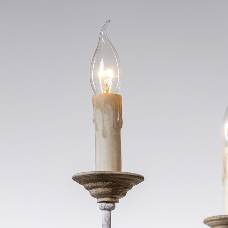 6 Lights Wood Suspended Lighting Fixture Traditional Curving Dining Room Ceiling Suspension Lamp