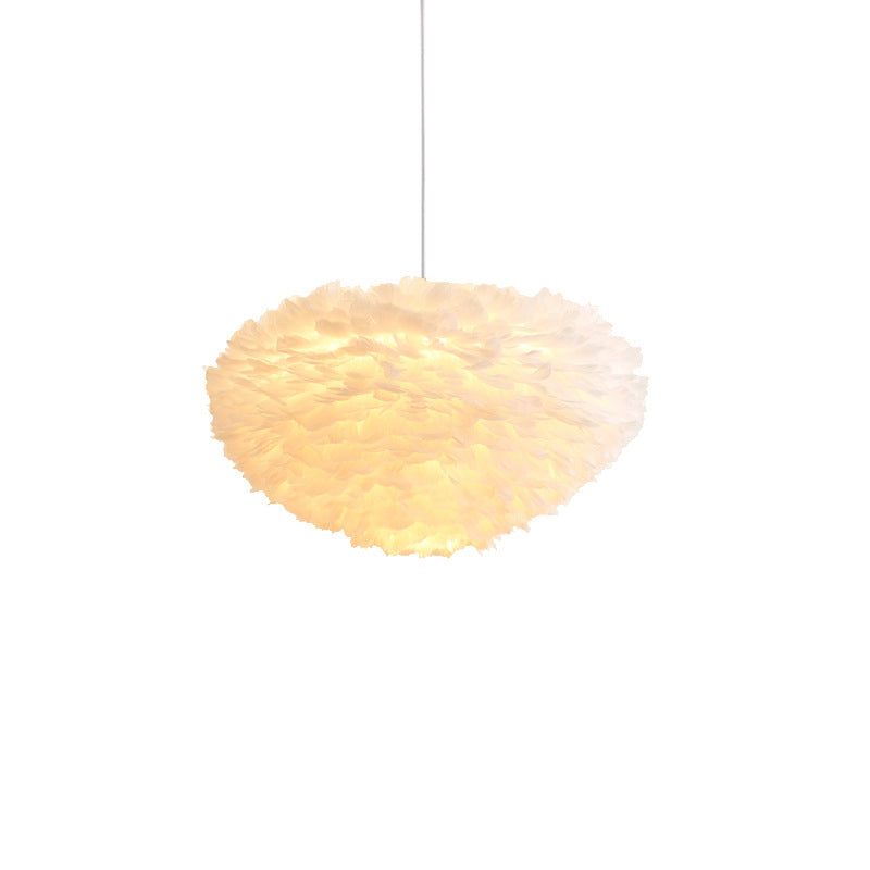 Lámpara de lámpara esférica lámpara moderna simplicidad de plumas de tono colgante para restaurante para restaurante