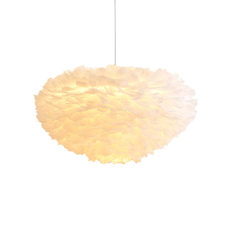 Lámpara de lámpara esférica lámpara moderna simplicidad de plumas de tono colgante para restaurante para restaurante