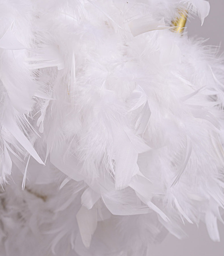 Crown Chandelier Light Fixture Modern Simplicity Feather Shade Pendant Lighting for Restaurant