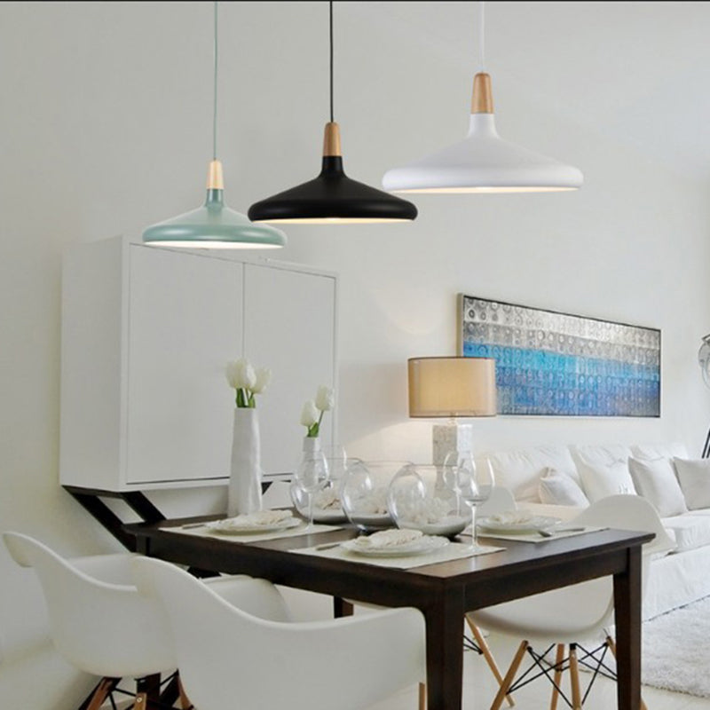 Moderne eenvoudige kegelhangende hanglamp aluminium hangende hanglampen voor restaurant