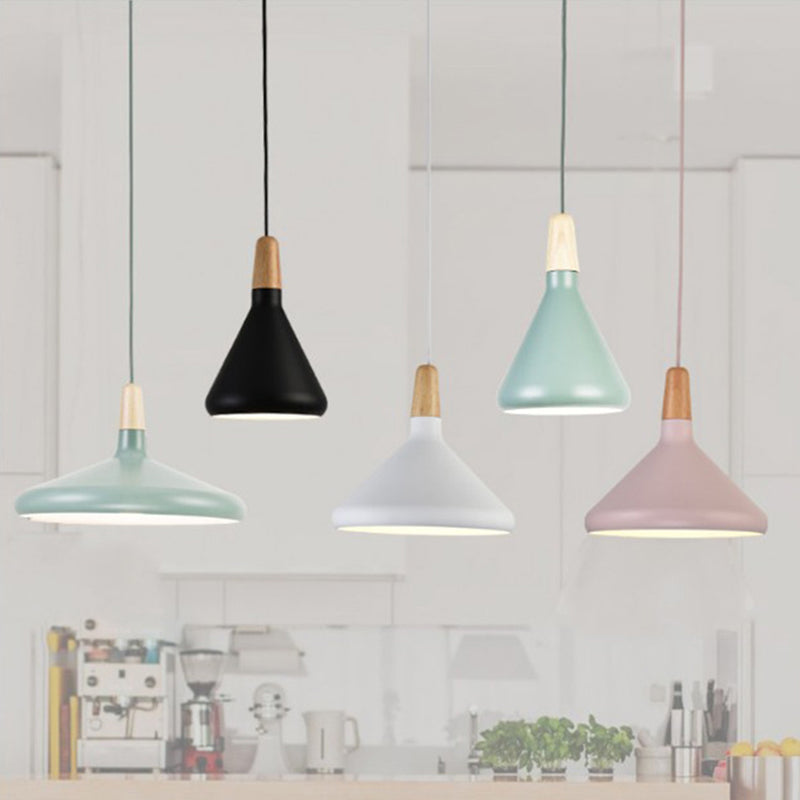 Moderne eenvoudige kegelhangende hanglamp aluminium hangende hanglampen voor restaurant
