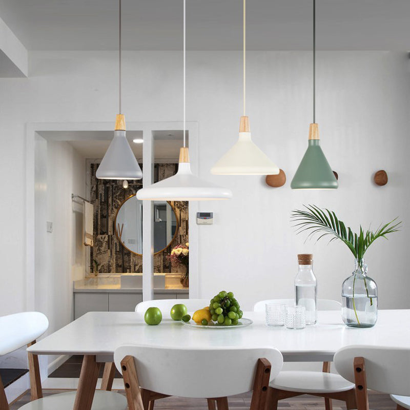 Moderne eenvoudige kegelhangende hanglamp aluminium hangende hanglampen voor restaurant