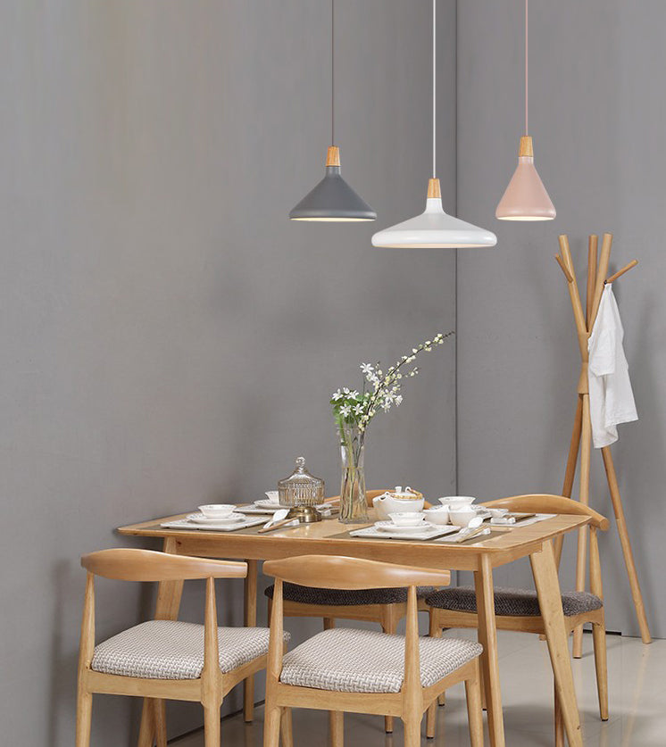 Moderne eenvoudige kegelhangende hanglamp aluminium hangende hanglampen voor restaurant