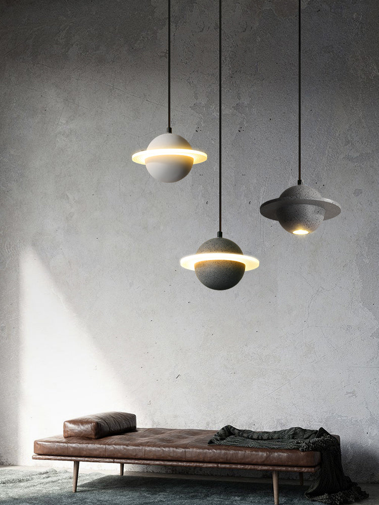 Modern Simplicity Round Ceiling Chandelier Cement Hanging Light for Living Room