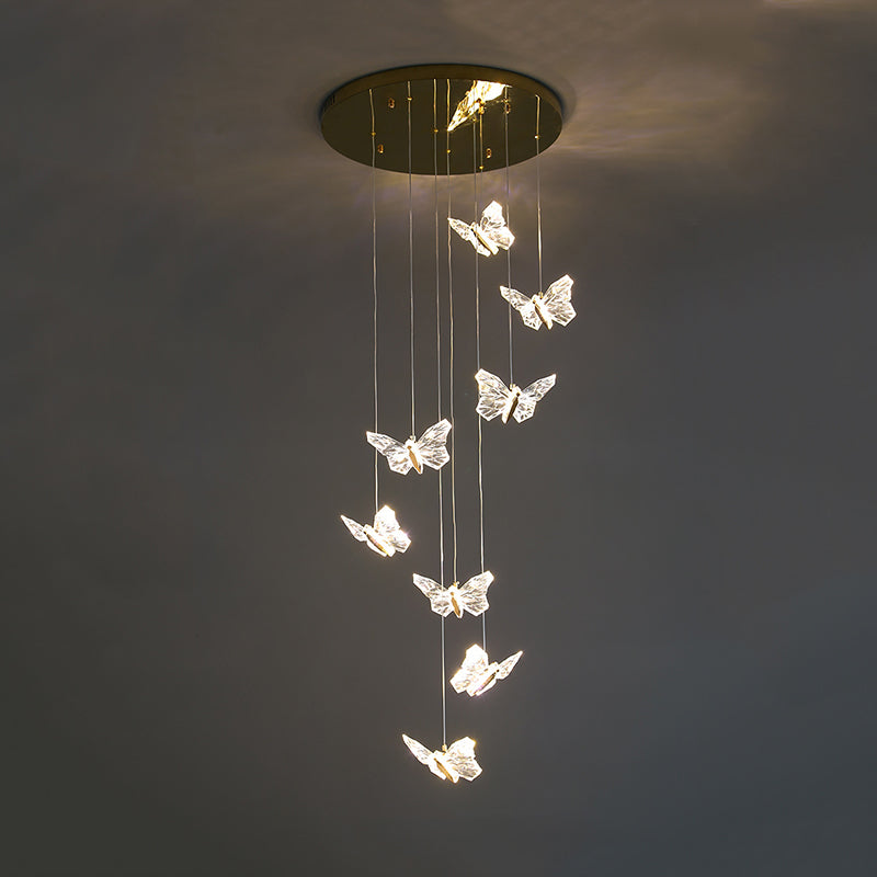 Simplicité moderne Butterfly Plafond Suspension lampe de plafond acrylique Fixage de plafond pour restaurant