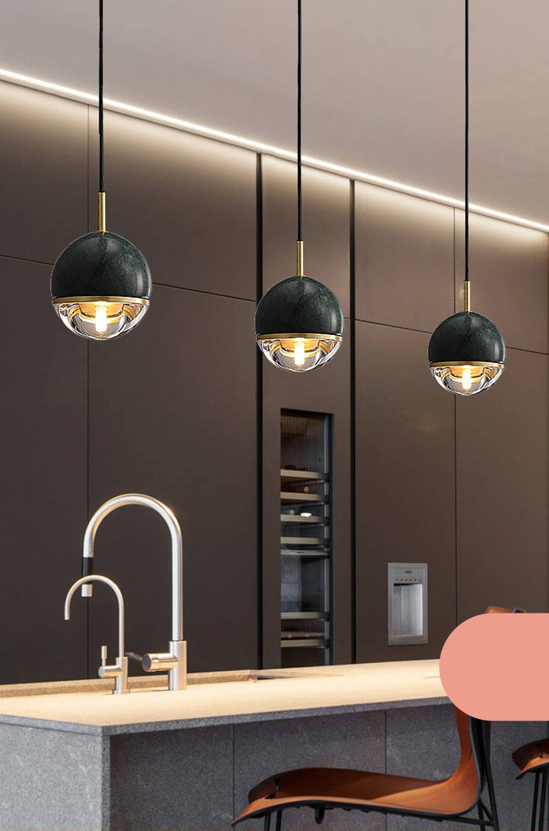 Noordse bolvormige hanger verlichtingsarmatuur stenen slaapkamer plafond hanglampje