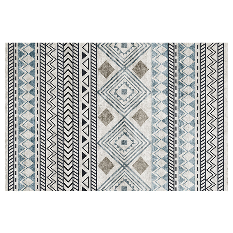 Rapis à imprimé sud-ouest vintage Tone blanc Polyester Area Tapis tapis de support sans glissement pour le salon