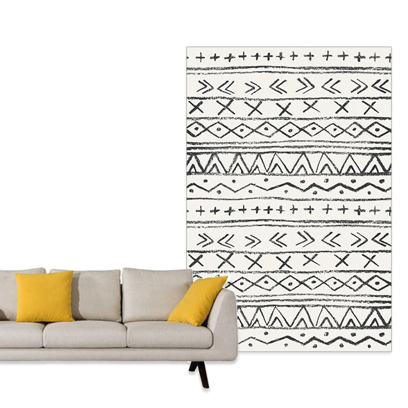 Tapis d'impression ethnique de couleur unie en polyester bohème Bohemian Tapis d'intérieur sans glissement pour décora intérieur