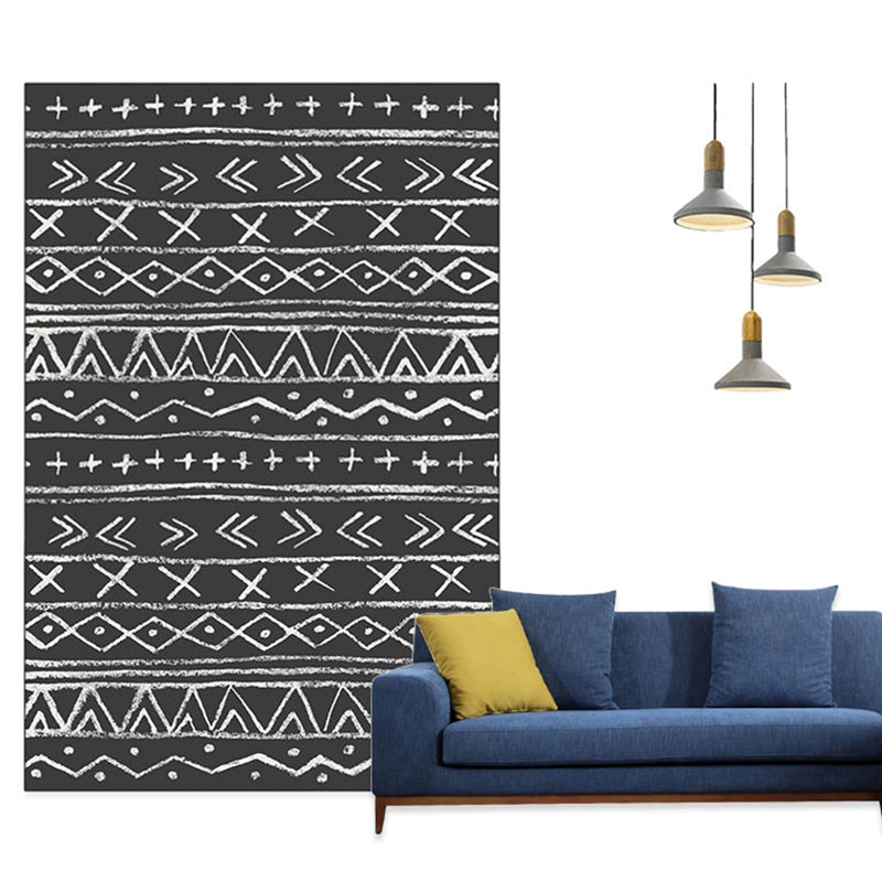 Tapis d'impression ethnique de couleur unie en polyester bohème Bohemian Tapis d'intérieur sans glissement pour décora intérieur