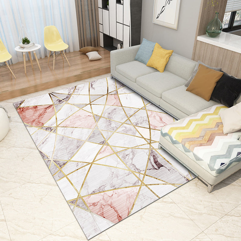 Simplicity Modern Indoor Rug Stylish Marble Print Rug Anti-Slip Backing Carpet for Home Decoration