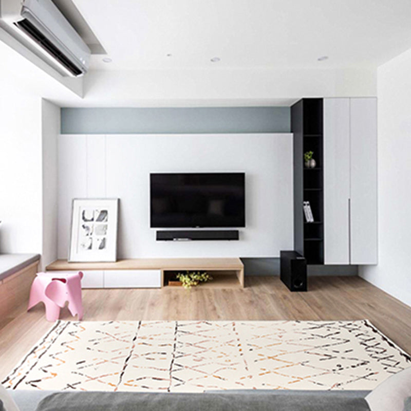 Witte toon woonkamer tapijt retro tribale totem afdruksgebied vloerkleed polyester met niet-slip achterste tapijt