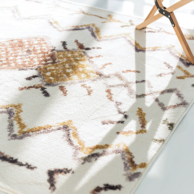 Witte toon woonkamer tapijt retro tribale totem afdruksgebied vloerkleed polyester met niet-slip achterste tapijt