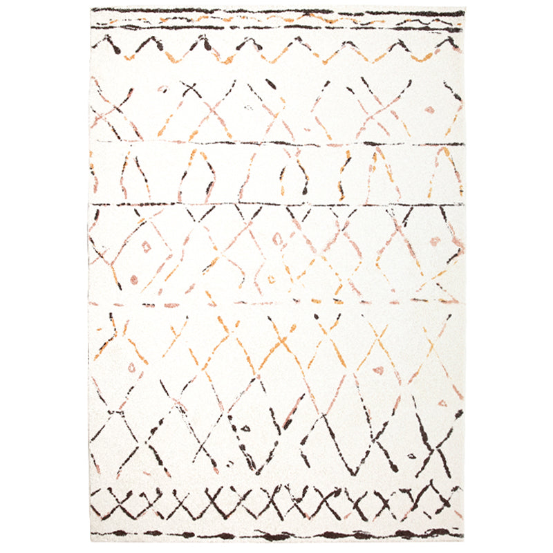 Witte toon woonkamer tapijt retro tribale totem afdruksgebied vloerkleed polyester met niet-slip achterste tapijt