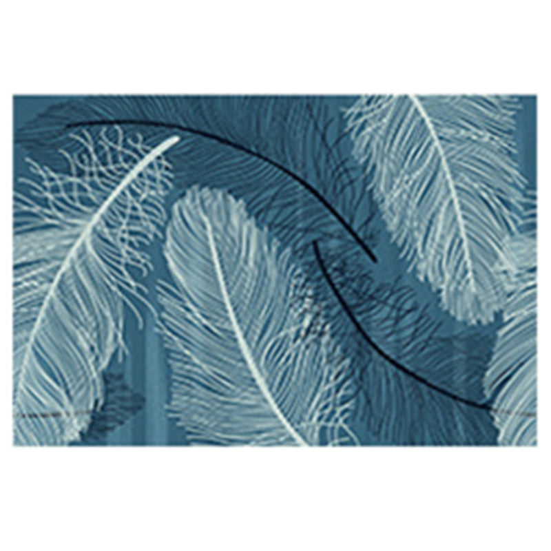 Trendy Feather Pattern Area Rug Modern Simple Carpet Polyester Friendly Washable Rug for Living Room