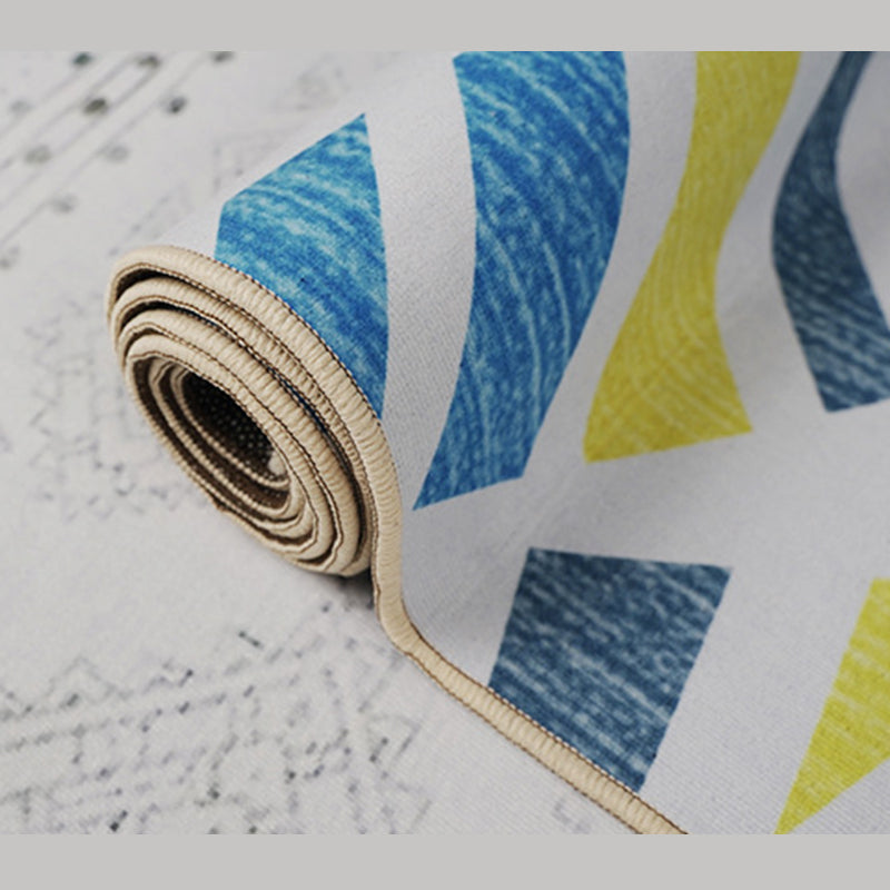 Trendy Feather Pattern Area Rug Modern Simple Carpet Polyester Friendly Washable Rug for Living Room