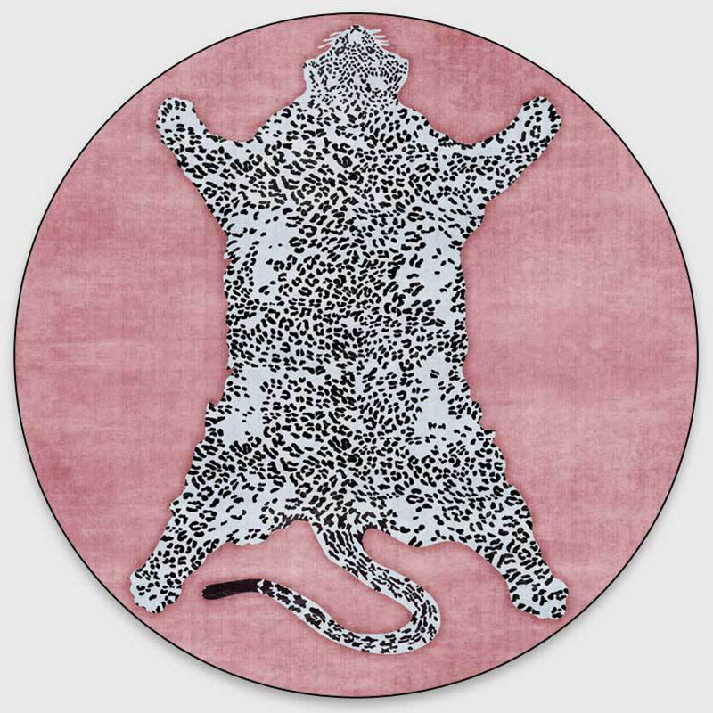 Kleurrijk stijlvol ronde vloerkleed moderne tijger bedrukt tapijt niet-slip achterste tapijt voor woningdecoratie