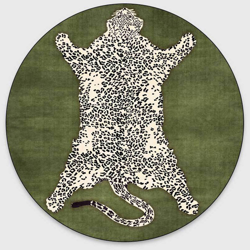 Kleurrijk stijlvol ronde vloerkleed moderne tijger bedrukt tapijt niet-slip achterste tapijt voor woningdecoratie