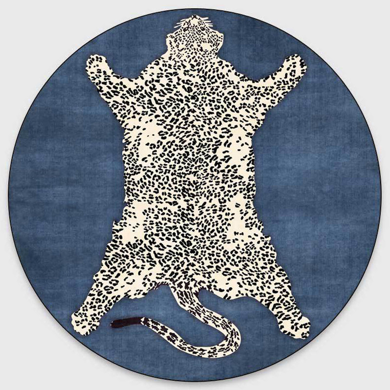 Kleurrijk stijlvol ronde vloerkleed moderne tijger bedrukt tapijt niet-slip achterste tapijt voor woningdecoratie