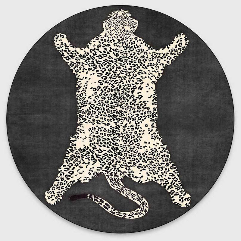 Kleurrijk stijlvol ronde vloerkleed moderne tijger bedrukt tapijt niet-slip achterste tapijt voor woningdecoratie