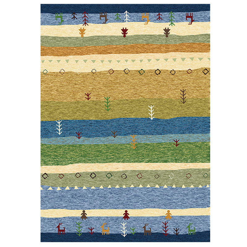 Multicolor Nostalgia Area Tapis Polyester Tribe Normatic Tribe Rapis de tapis lavable pour le salon