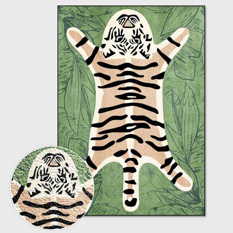 Individuality Tiger Pattern Rug Modern Creative Area Rug Anti-Slip Backing Carpet for Home Decor