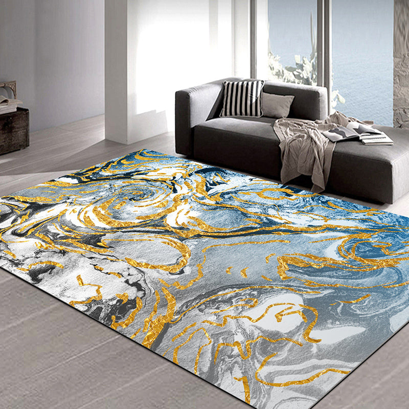 Trendy Watercolor Printed Area Rug Modern Rectangle Carpet Friendly Washable Rug for Living Room