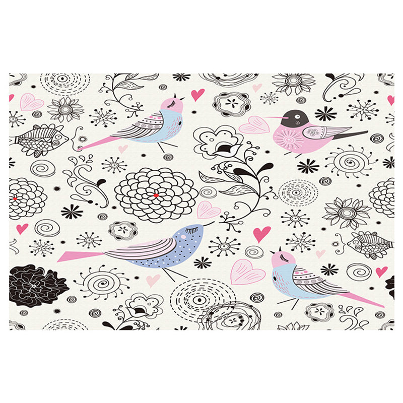 Lovely Animal Pattern Rug Funky Modern Polyester Carpet Anti-Slip Backing Indoor Rug for Home Decor