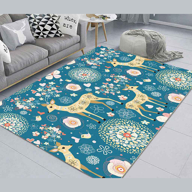 Lovely Animal Pattern Rug Funky Modern Polyester Carpet Anti-Slip Backing Indoor Rug for Home Decor