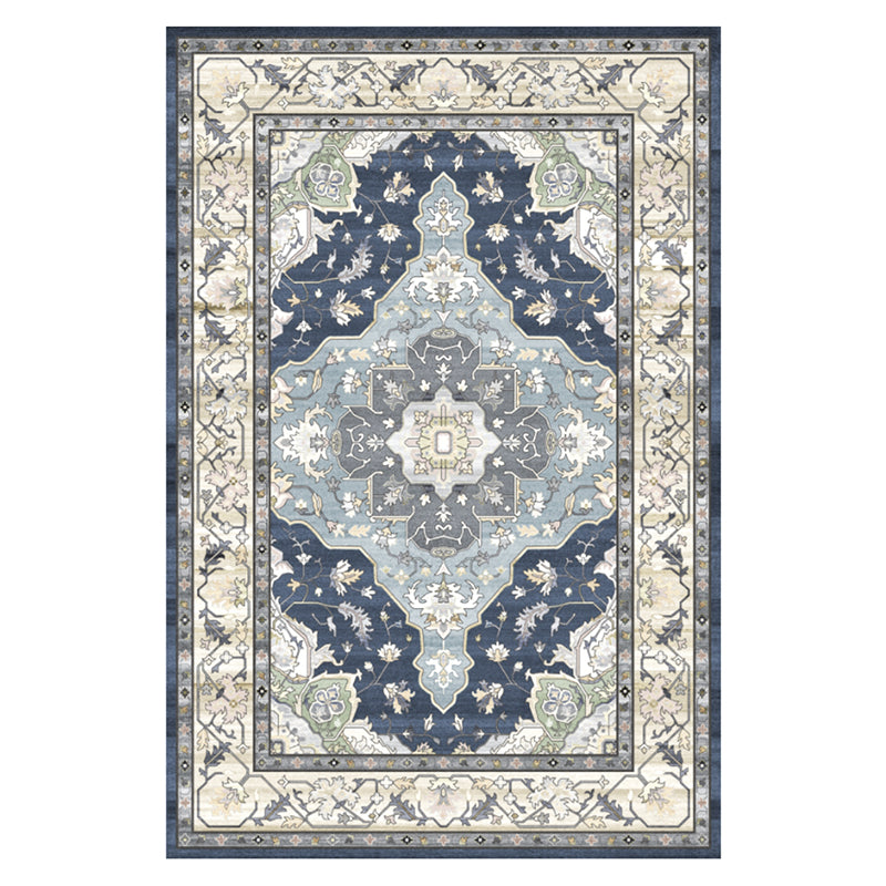 Shabby Chic Ethnic Printed Rug Color Mixed Polyester Area Carpet Stain Resistant Rug for Living Room