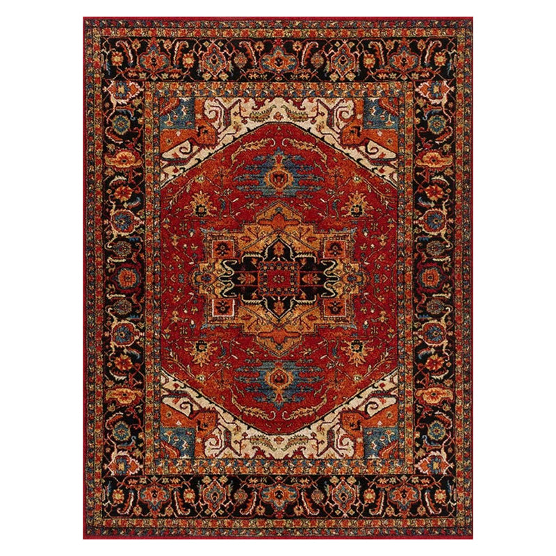 Shabby Chic Ethnic Printed Rug Color Mixed Polyester Area Carpet Stain Resistant Rug for Living Room