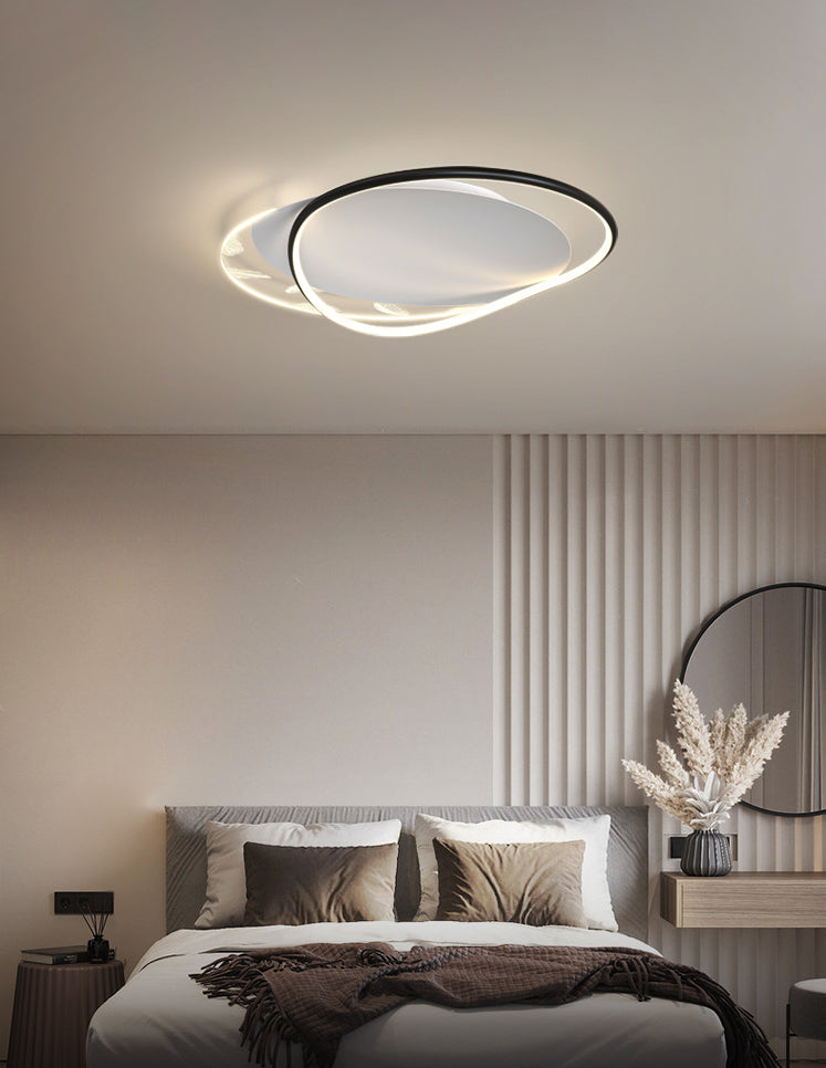 Minimalist Trendy Feather Ceiling Lamp Acrylic Bedroom LED Flush Mount Light Fixture