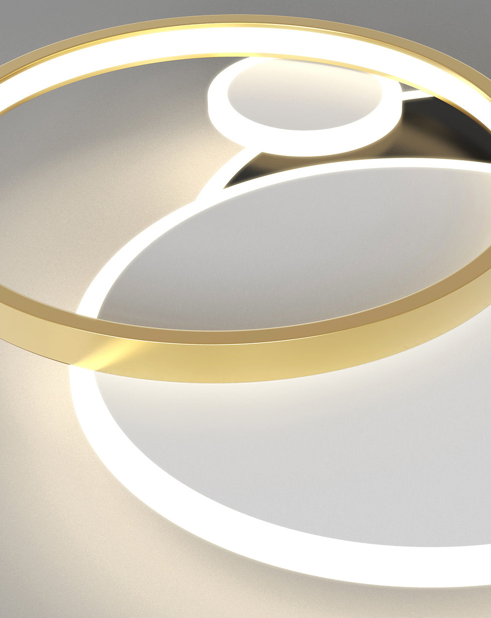 Circulaire moderne Flush Ceiling Light Metallic Bedroom Flush Mount LED Light in Black-White