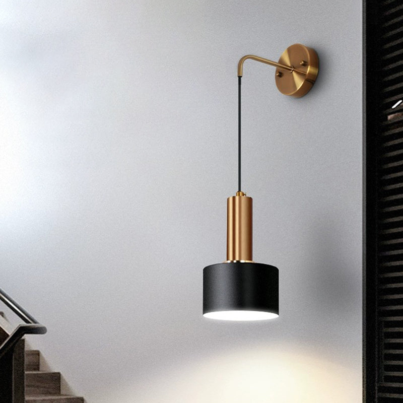 Postmoderne Small Wall Lampe métallique 1 tête de chevet de chevet.