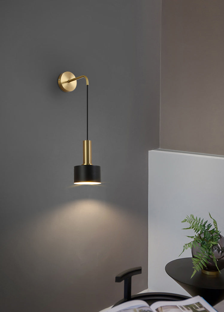 Postmoderne Small Wall Lampe métallique 1 tête de chevet de chevet.