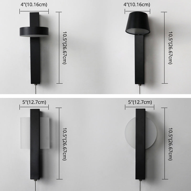 Nordische geometrische Wandleuchte Beleuchtung Metall Wohnzimmer LED -Wandleuchte mit Pull -Kette